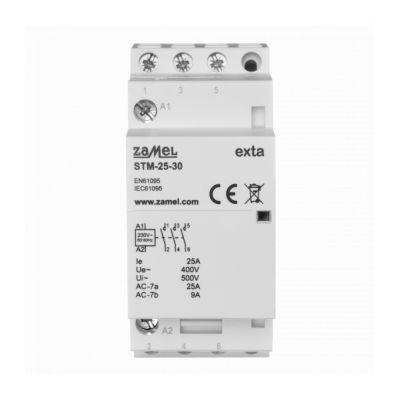 Stycznik modułowy instalacyjny 25A 3xNO 230V AC TYP: STM-25-30 ZAMEL (EXT10000291-WUN)